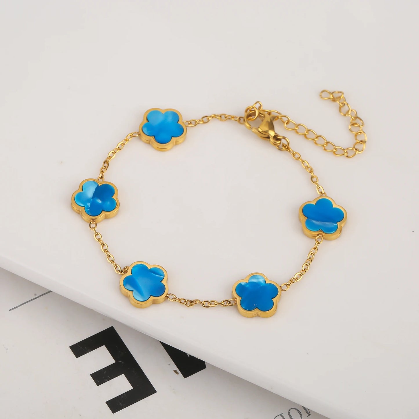 Five Leaf Flower Pendant Bracelets