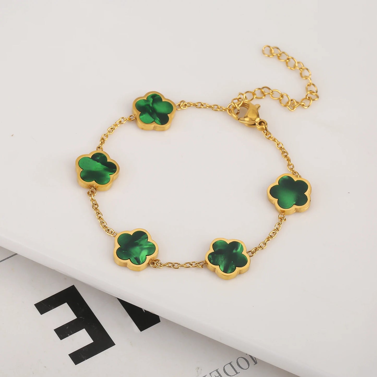 Five Leaf Flower Pendant Bracelets