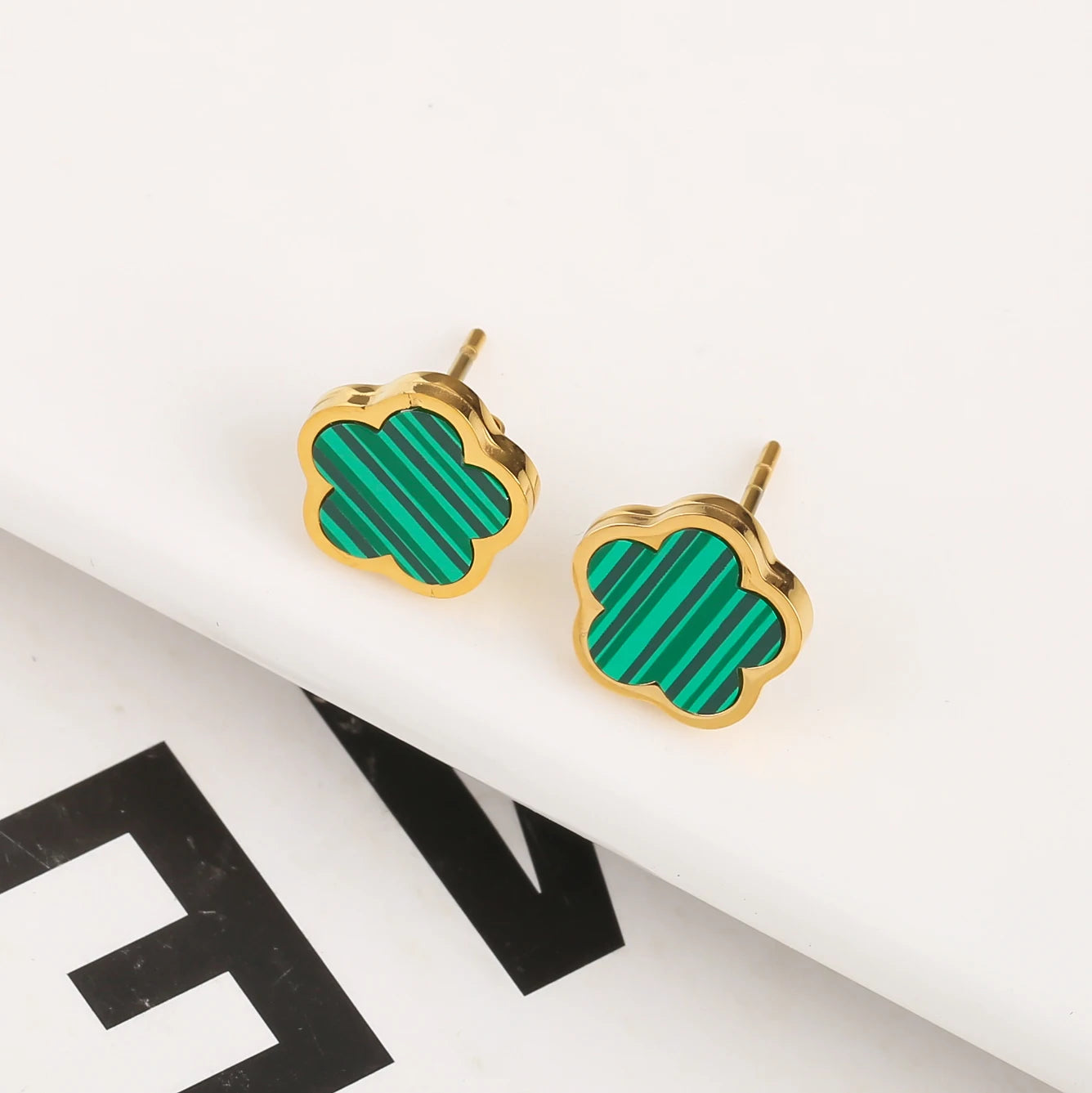 Five Leaf Flower Pendant Earrings