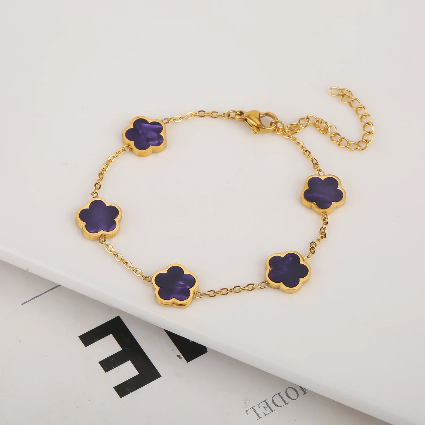 Five Leaf Flower Pendant Bracelets