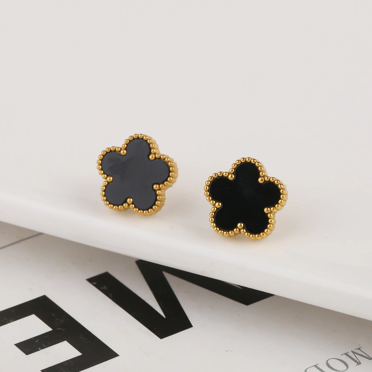 Five Leaf Flower Pendant Earrings