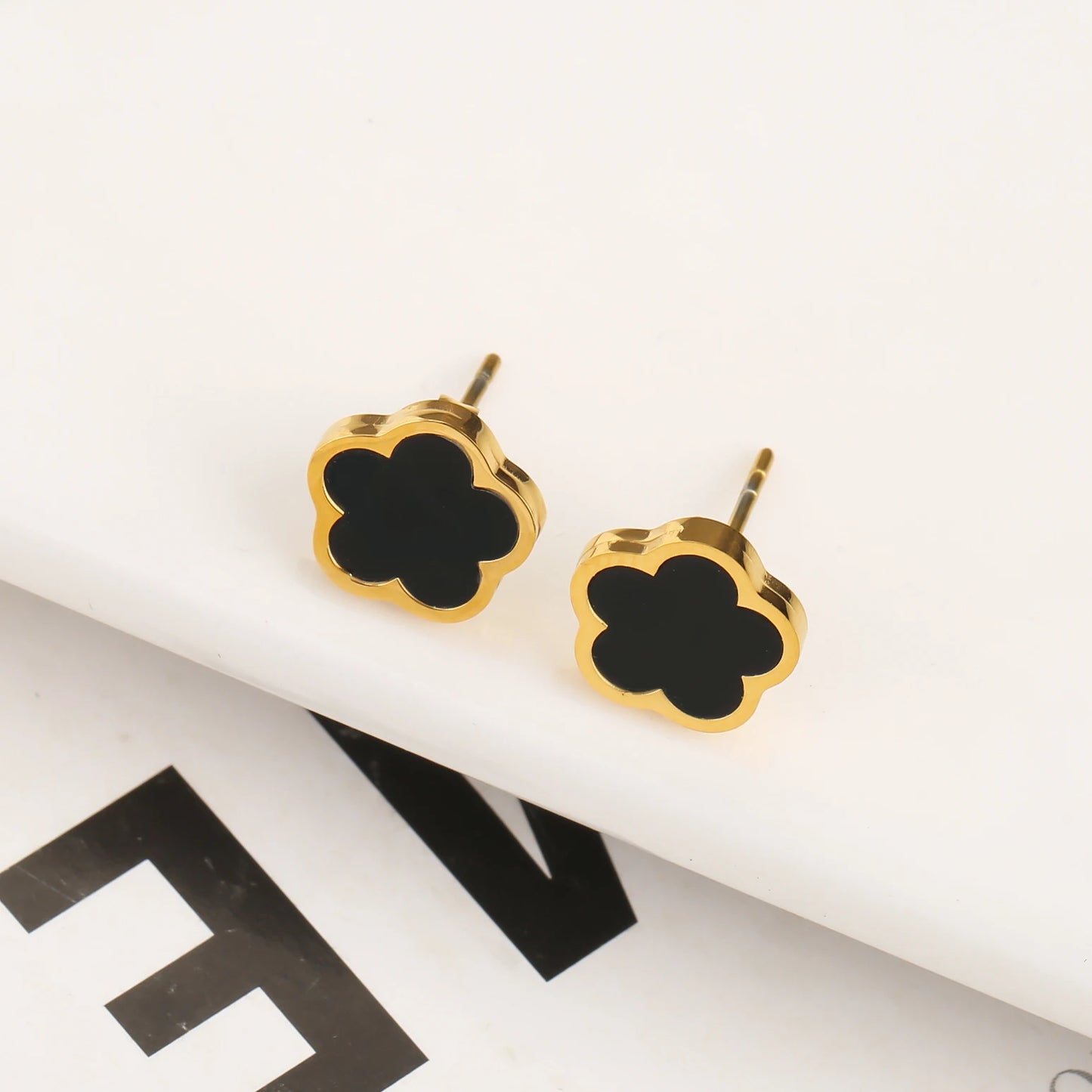 Five Leaf Flower Pendant Earrings
