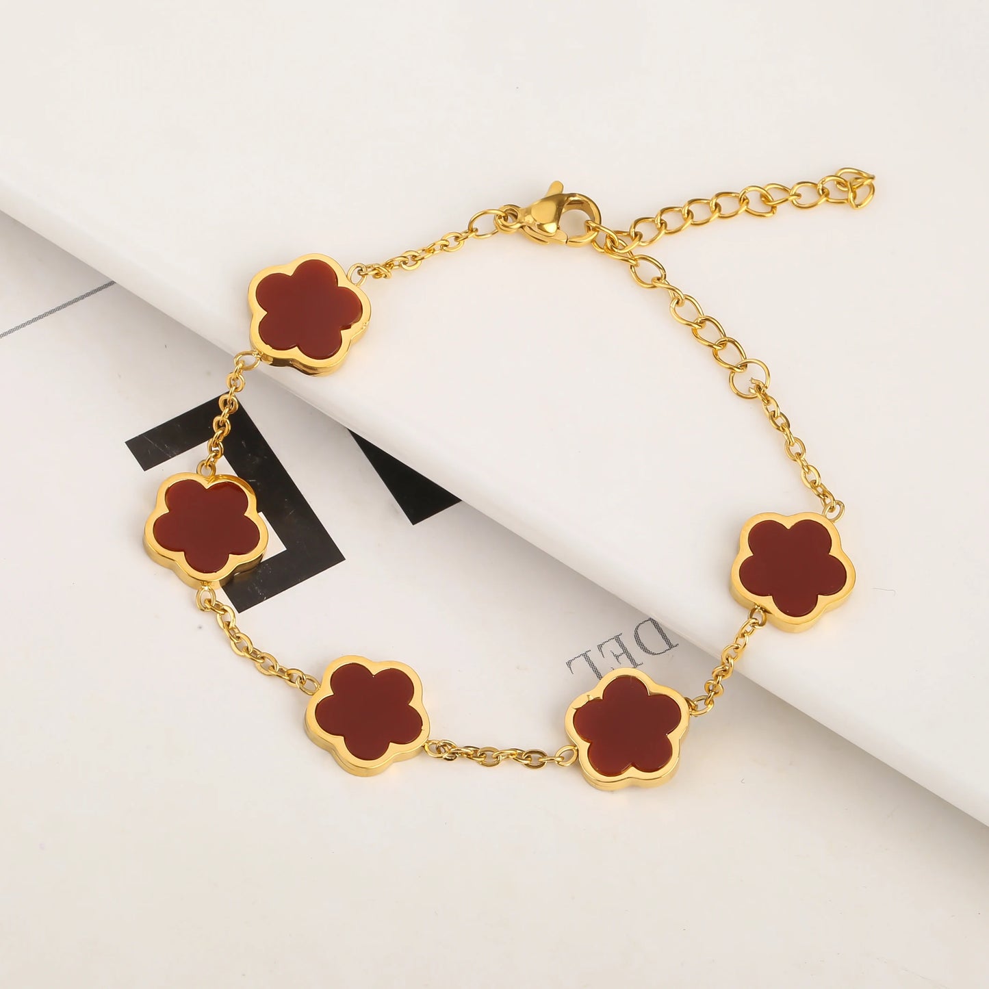 Five Leaf Flower Pendant Bracelets